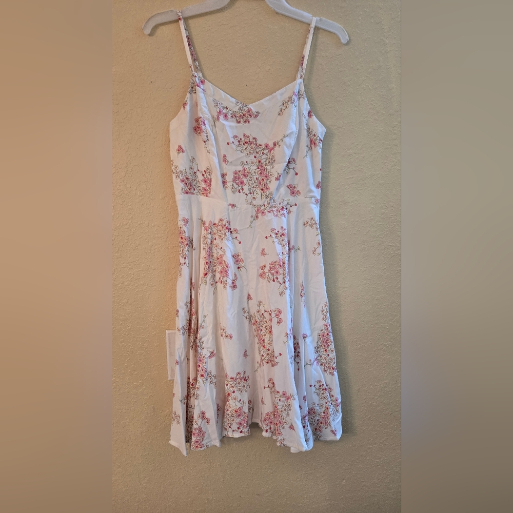 Old Navy Cream Dress with Pink Floral Design